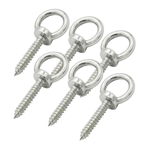 Self Tapping EyeBolts Stainless Eye Screws M5x30mm(1.2") Long Hooks for Hanging,6 PCS in Kuwait