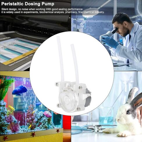 6V Mini Peristaltic Pump, Dosing Pump for Aquarium Lab Analysis, Silent Low Noise with Adjustable Direction, Ideal for Stable Performance in Kuwait