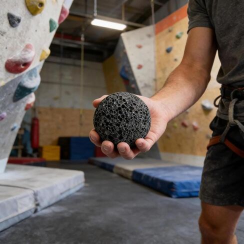 قطعتان من كرة الكالو لليد، كرة كالو روك بمقبض القمر، أداة تدريب على قبضة بناء الكالو لتكييف الجلد، مدرب قبضة تسلق الصخور غير العرق للرياضيين - أسود - 1.18 بوصة in Kuwait