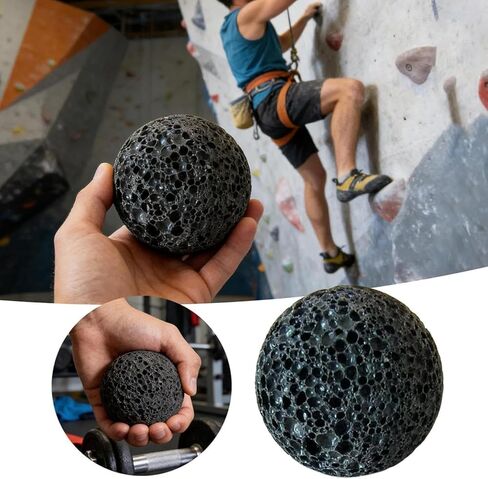 قطعتان من كرة الكالو لليد، كرة كالو روك بمقبض القمر، أداة تدريب على قبضة بناء الكالو لتكييف الجلد، مدرب قبضة تسلق الصخور غير العرق للرياضيين - أسود - 1.18 بوصة in Kuwait