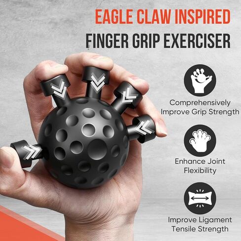 4-Pack Grip Strength Trainer Kit, Adjustable Forearm Strengthener, Black Hand Grip Strengthener Balls, Finger Exerciser & Stretcher for Strength Training, Recovery & Flexibility in Kuwait
