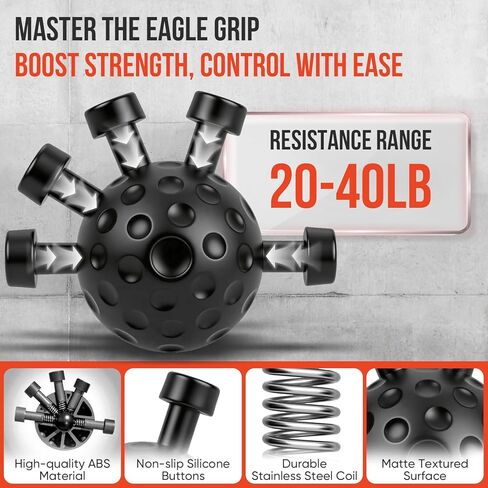 4-Pack Grip Strength Trainer Kit, Adjustable Forearm Strengthener, Black Hand Grip Strengthener Balls, Finger Exerciser & Stretcher for Strength Training, Recovery & Flexibility in Kuwait