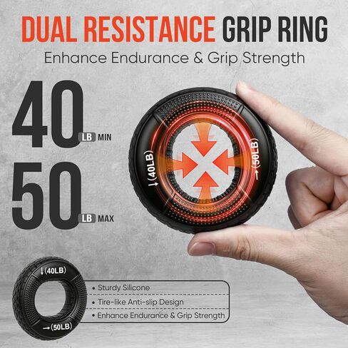 4-Pack Grip Strength Trainer Kit, Adjustable Forearm Strengthener, Black Hand Grip Strengthener Balls, Finger Exerciser & Stretcher for Strength Training, Recovery & Flexibility in Kuwait