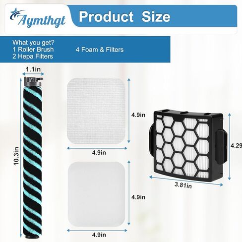 LA802 Brush Roller and Filter Replacement Parts for shark LA802 Detect Pro Lift-Away Duo Clean Upright Vacuum, 1 Brush Roller + 2 Filter + 4 Foam and Felt Filters in Saudi Arabia