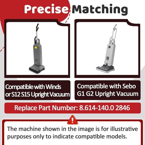 20 Pcs 2846 Exhaust Filter Compatible With Windsor S12 S15 & Sebo Essential G1 G2 Commercial Upright Vacuums, Replace 8.614-140.0, High-efficiency Filtration and Long-Lasting Performance in Kuwait
