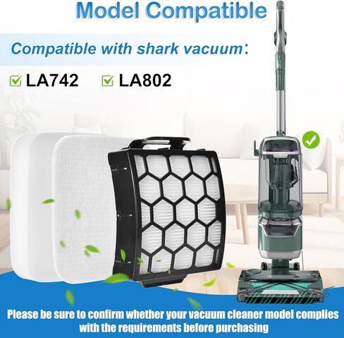 LA742 LA802 Filter Replacement Compatible with Shark Detect Pro Upright LA742 LA802 Vacuum Cleaner, 2 Hepa Filters, 4 Foam Filters and 1 Cleaning Brush in Kuwait
