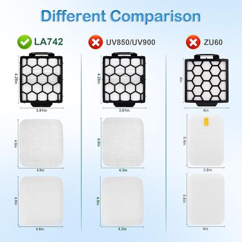 LA742 LA802 Filter Replacement Compatible with Shark Detect Pro Upright LA742 LA802 Vacuum Cleaner, 2 Hepa Filters, 4 Foam Filters and 1 Cleaning Brush in Kuwait