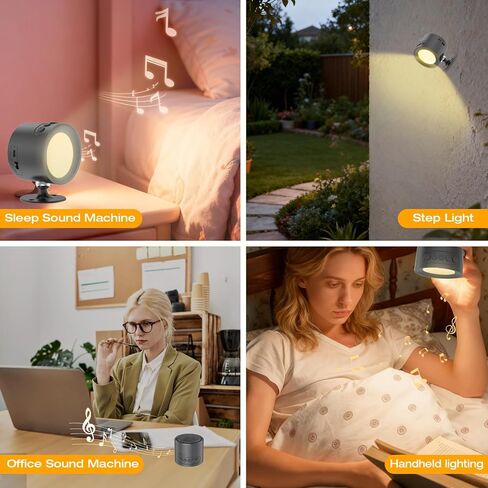 2 في 1 آلة صوت بضوضاء بيضاء وشمعدان حائط LED مع 30 صوتًا مهدئًا ومؤقت للنوم ومستشعر حركة وإضاءة ليلية قابلة للتعتيم تدور 360 درجة وبطارية قابلة لإعادة الشحن بقدرة 2200 مللي أمبير في الساعة تعمل بغرفة النوم in Kuwait