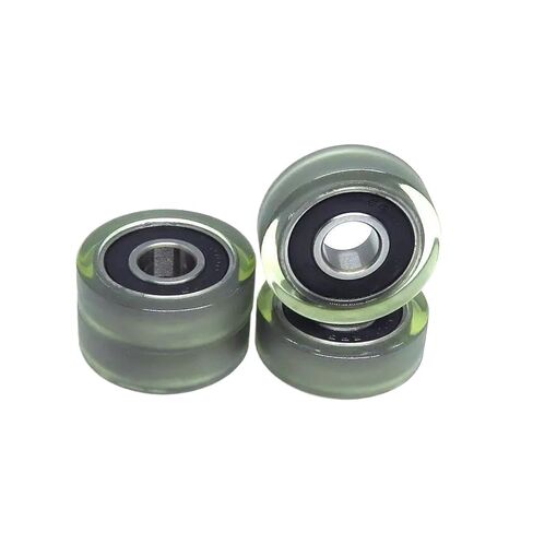 2 Pieces OD32mm PU Coated Rollers with 6000RS Bearings 10x32x10mm PU600032-10 Polyurethane Covered Display Cabinet Sliding Door Pulleys in Saudi Arabia