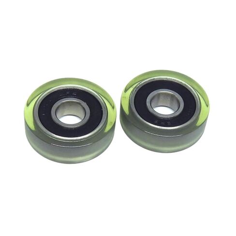 2 Pieces OD32mm PU Coated Rollers with 6000RS Bearings 10x32x10mm PU600032-10 Polyurethane Covered Display Cabinet Sliding Door Pulleys in Saudi Arabia