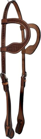 Majestic Ally Horse Headstall, Natural, Super Leather, Antique, Tooling, Quick Bit Change Western Headstall (Double Ear, Full) in Saudi Arabia