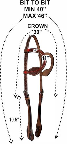 Majestic Ally Horse Headstall, Natural, Super Leather, Antique, Tooling, Quick Bit Change Western Headstall (Double Ear, Full) in Saudi Arabia