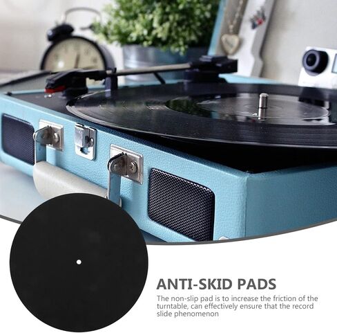 Milisten Record Player Mat -7 Inch Wool Turntable Slipmat Felt Vinyl Pad Antistatic Platter Mat for Disc Home Vintage Record Players 3mm in Saudi Arabia