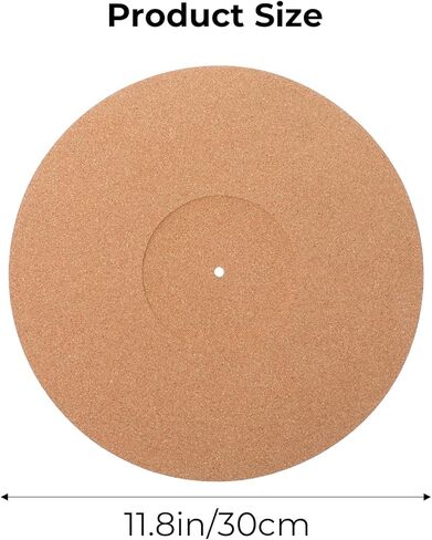12 Inch Cork Turntable Mat Turntable Cork Platter Mat, Recessed Platter for Vinyl Record Players, Anti-Static, Noise Reduction, Soft Natural Material, Retro Design in Saudi Arabia