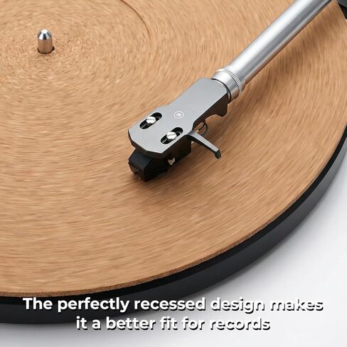 12 Inch Cork Turntable Mat Turntable Cork Platter Mat, Recessed Platter for Vinyl Record Players, Anti-Static, Noise Reduction, Soft Natural Material, Retro Design in Saudi Arabia