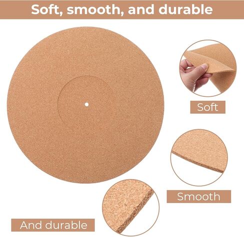 12 Inch Cork Turntable Mat Turntable Cork Platter Mat, Recessed Platter for Vinyl Record Players, Anti-Static, Noise Reduction, Soft Natural Material, Retro Design in Saudi Arabia