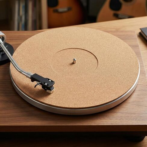 12 Inch Cork Turntable Mat Turntable Cork Platter Mat, Recessed Platter for Vinyl Record Players, Anti-Static, Noise Reduction, Soft Natural Material, Retro Design in Saudi Arabia