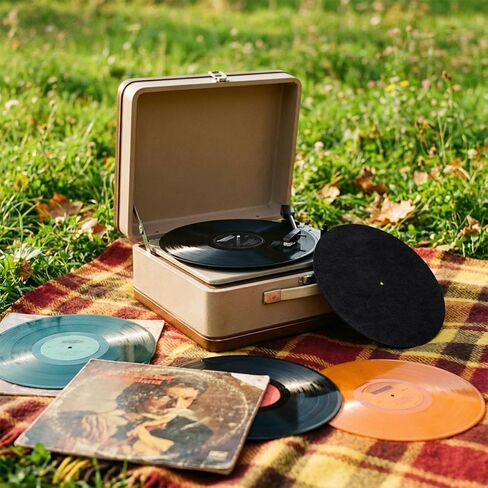 12-Inch Professional Felt Slipmat for Vinyl Record Players - 3mm High-Density Turntable Mat - Anti-Static & Vibration Dampening Pad for LP Records - Universal Fit for All 12" Platters (Black) in Saudi Arabia