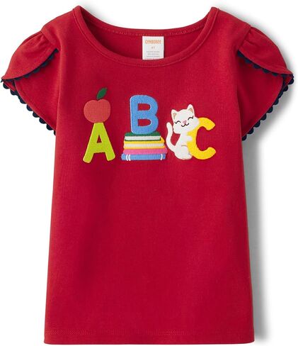 Gymboree Girls and Toddler Flutter Short Sleeve Embroidered Graphic T-Shirt in Saudi Arabia