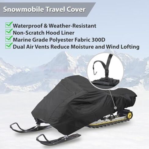 Heavy Duty Snowmobile Cover for Polaris 600 Classic 600 Touring 2009-2012, Waterproof Oxford Fabric Snowmobile Protector Sled Cover with Straps & Buckles in Saudi Arabia