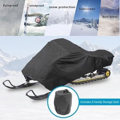 Heavy Duty Snowmobile Cover for Polaris 600 Classic 600 Touring 2009-2012, Waterproof Oxford Fabric Snowmobile Protector Sled Cover with Straps & Buckles in Saudi Arabia