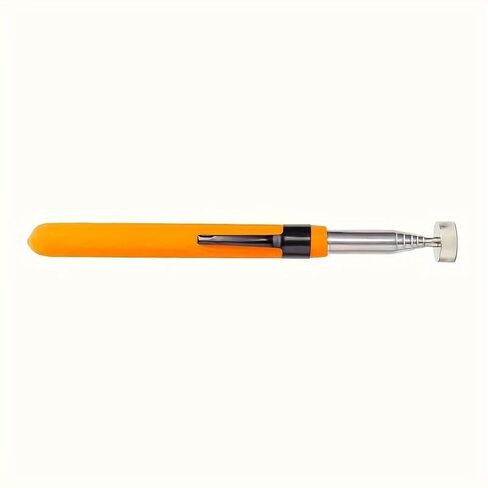 1pc Steel Magnetic Pickup Tool with Extendable Handle - Strong Suction for Efficient Metal Retrieval (Orange) in Saudi Arabia