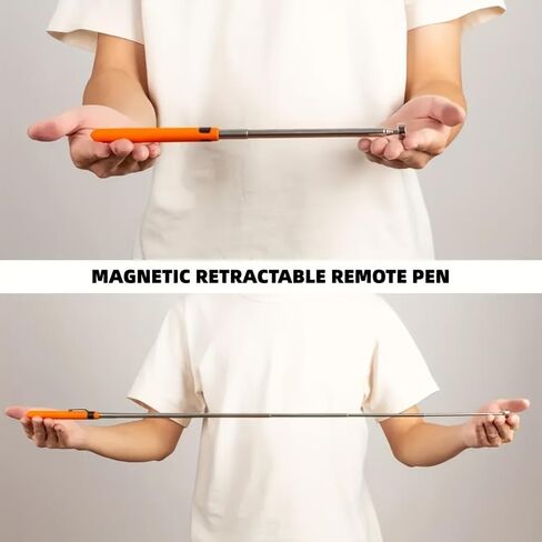 1pc Steel Magnetic Pickup Tool with Extendable Handle - Strong Suction for Efficient Metal Retrieval (Orange) in Saudi Arabia