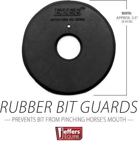 Jeffers Equine Black Rubber Bit Guards, Soft Durable Rubber Disks to Prevent Friction & Snaffle Pulling, Comfortable Fit for Training, Riding & Horse Gear, Protects Mouth, Gentle Accessories, Pair in Saudi Arabia