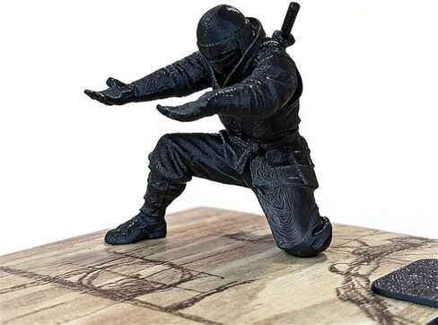 Ninja Samurai Pen Holder for Desk, Creative Resin Pencil Organizer, Desktop Storage Accessories for Home Office Supplies, Black, 3.54 x 3.09 Inch in Saudi Arabia