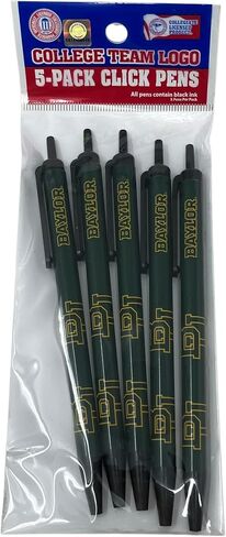 Pro Specialties Group NCAA 5-Pack Retractable Click Pens- Great Stocking Suffers and Party Favors, One Size, Team Colors (Baylor Bears) in Saudi Arabia