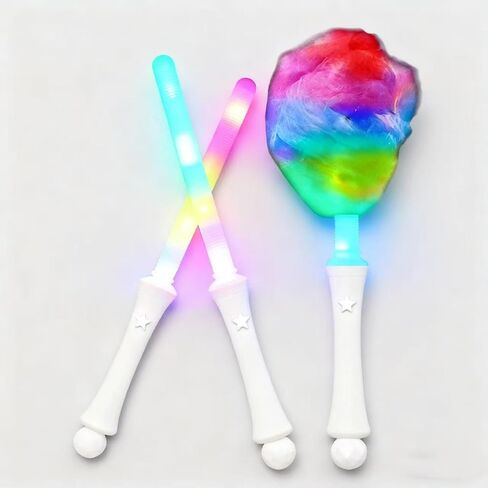 LED Flashing Cotton Candy Cones - 20 Pack Assorted Colors, Reusable Light Up Party Favors & Glow Supplies for Birthday Carnival Events in Saudi Arabia