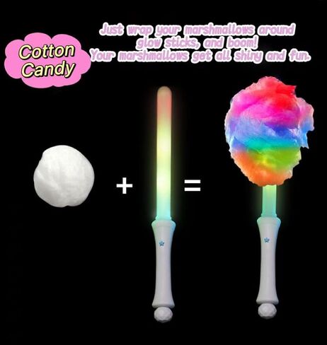 LED Flashing Cotton Candy Cones - 20 Pack Assorted Colors, Reusable Light Up Party Favors & Glow Supplies for Birthday Carnival Events in Saudi Arabia
