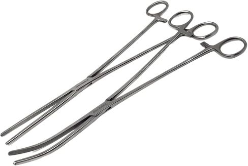 Set of 2 Premium Quality 12" Rochester Pean Hemostat Forceps Straight & Curved Clamps Three Locking Positions Made of Stainless Steel with Full Serrated Jaws in Saudi Arabia