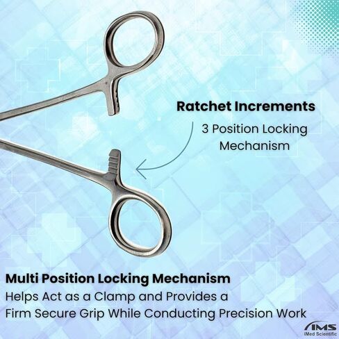 Set of 2 Premium Quality 12" Rochester Pean Hemostat Forceps Straight & Curved Clamps Three Locking Positions Made of Stainless Steel with Full Serrated Jaws in Saudi Arabia