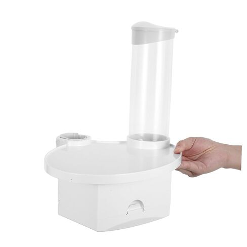 Dental Chair Mounted Utility Tray - Versatile Organizer with Water Cup Holder and Tissue Dispenser for Dental Office White in Saudi Arabia