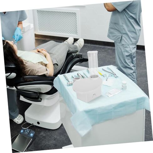 Dental Chair Mounted Utility Tray - Versatile Organizer with Water Cup Holder and Tissue Dispenser for Dental Office White in Saudi Arabia