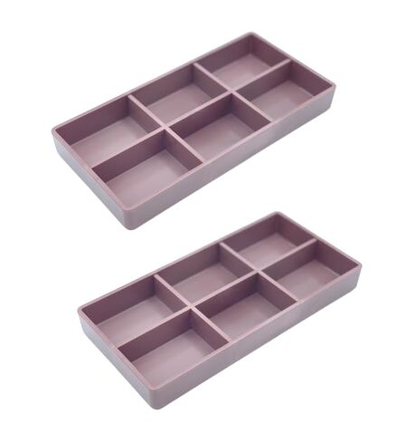 AmeiCan Goods 2/Pcs Dental Autoclavable Cabiet Tay #20 Plastic 6 Compartment Organizer Tray to Organize disc, Wheels, Stones and ect. 8"L x 4"W x 1"H (Mauve) in Saudi Arabia