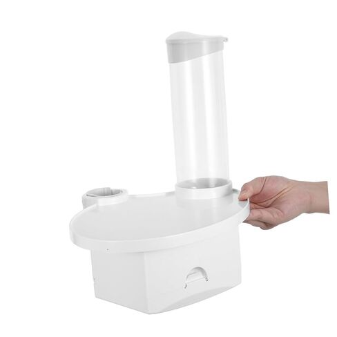 Dental Chair Accessory Tray - Plastic Water Cup Holder - 3 in 1 Dental Instrument Caddy for Operator Workstation Setup White in Saudi Arabia