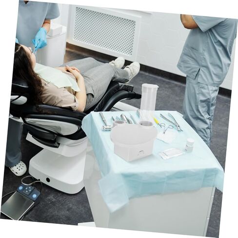 Dental Chair Accessory Tray - Plastic Water Cup Holder - 3 in 1 Dental Instrument Caddy for Operator Workstation Setup White in Saudi Arabia