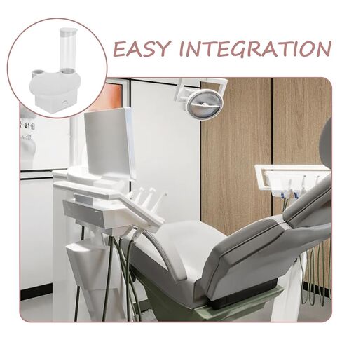 Dental Chair Accessory Tray - Plastic Water Cup Holder - 3 in 1 Dental Instrument Caddy for Operator Workstation Setup White in Saudi Arabia