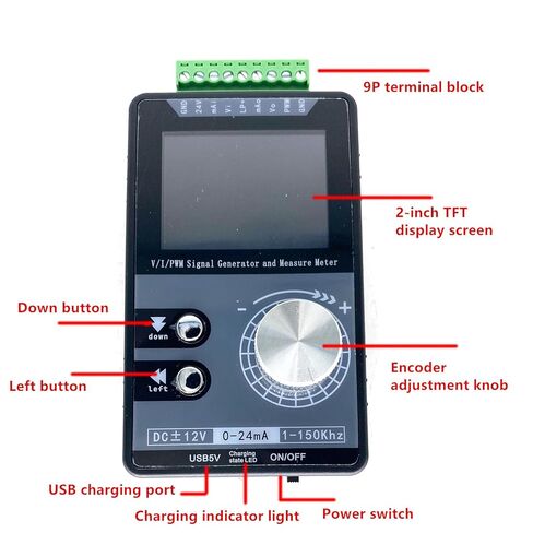 Portable 0-20mA 0-10V Signal Generator Handheld Voltage and Current Source PWM Pulse Color Screen Input in Kuwait