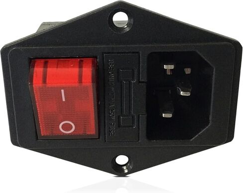 Hydra Fitness Exchange 10A 250V Power Entry On Off Switch Inlet Power Plug Socket Male Power 3 Pins Inlet Power Socket with Fuse Rocker Switch Module Plug for Treadmill Works with Superfit 2-in-1 in Saudi Arabia