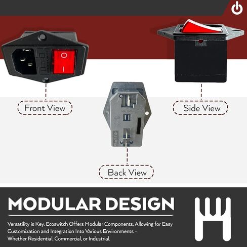 Hydra Fitness Exchange 10A 250V Power Entry On Off Switch Inlet Power Plug Socket Male Power 3 Pins Inlet Power Socket with Fuse Rocker Switch Module Plug for Treadmill Works with Superfit 2-in-1 in Saudi Arabia