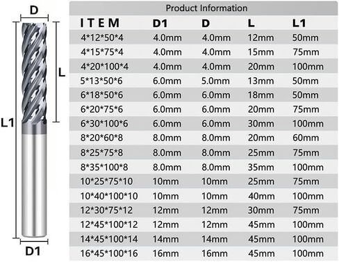 Roughing End Mill 6 Flute CNC Router Bit 6/8/10/12mm Carbide End Mill TiAIN Coated HRC55 CNC Machining Milling Tools in Saudi Arabia