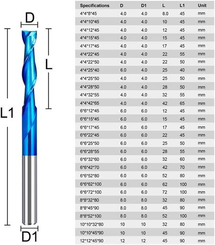 1 قطعة 2 الناي مربع الأنف نهاية مطحنة 3.175/4/6/8/10/12 مللي متر عرقوب CNC راوتر بت الصلبة كربيد دوامة قاطعة المطحنة لأداة نجارة in Kuwait