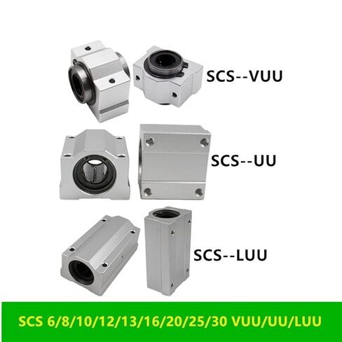 المهنية الحركة الخطية الكرة تحمل الشريحة كتلة جلبة SC8UU SCS8LUU SC10LUU SCS12UU 16UU 20UU 25UU 30UU عمود خطي ثلاثية الأبعاد أجزاء الطابعة in Saudi Arabia