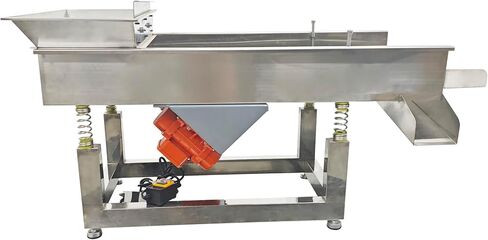 Linear Vibrating Screen Electric Linear Shaker Vibrating Sifter 10mm Screen Round Hole Stainless Steel 110V (Two Motor) Sieve for Efficient Sorting & Separation in Kuwait