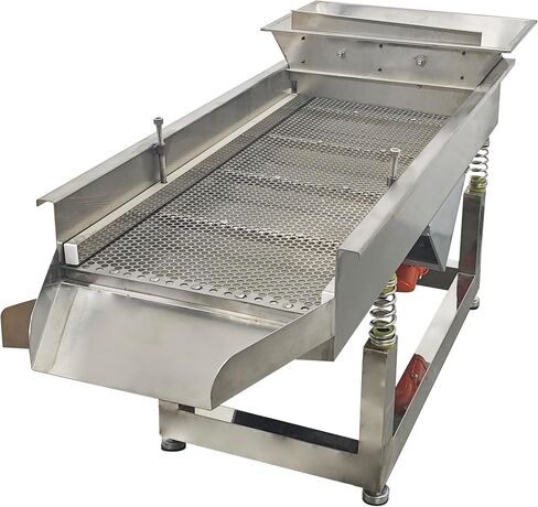 Linear Vibrating Screen Electric Linear Shaker Vibrating Sifter 10mm Screen Round Hole Stainless Steel 110V (Two Motor) Sieve for Efficient Sorting & Separation in Kuwait
