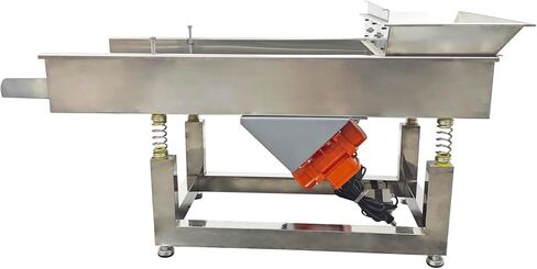 Linear Vibrating Screen Electric Linear Shaker Vibrating Sifter 10mm Screen Round Hole Stainless Steel 110V (Two Motor) Sieve for Efficient Sorting & Separation in Kuwait