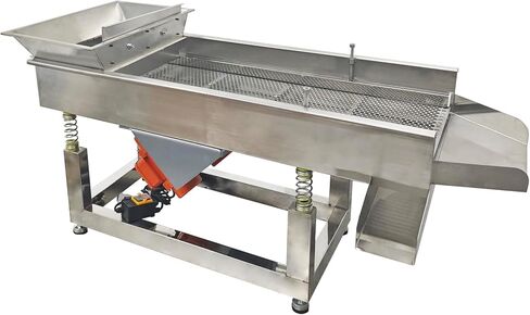 Linear Vibrating Screen Electric Linear Shaker Vibrating Sifter 10mm Screen Round Hole Stainless Steel 110V (Two Motor) Sieve for Efficient Sorting & Separation in Kuwait